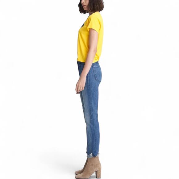 NWT Mother The Rascal Ankle Slit Jeans Double Shot Espresso High Rise Size 30 - Picture 4 of 11